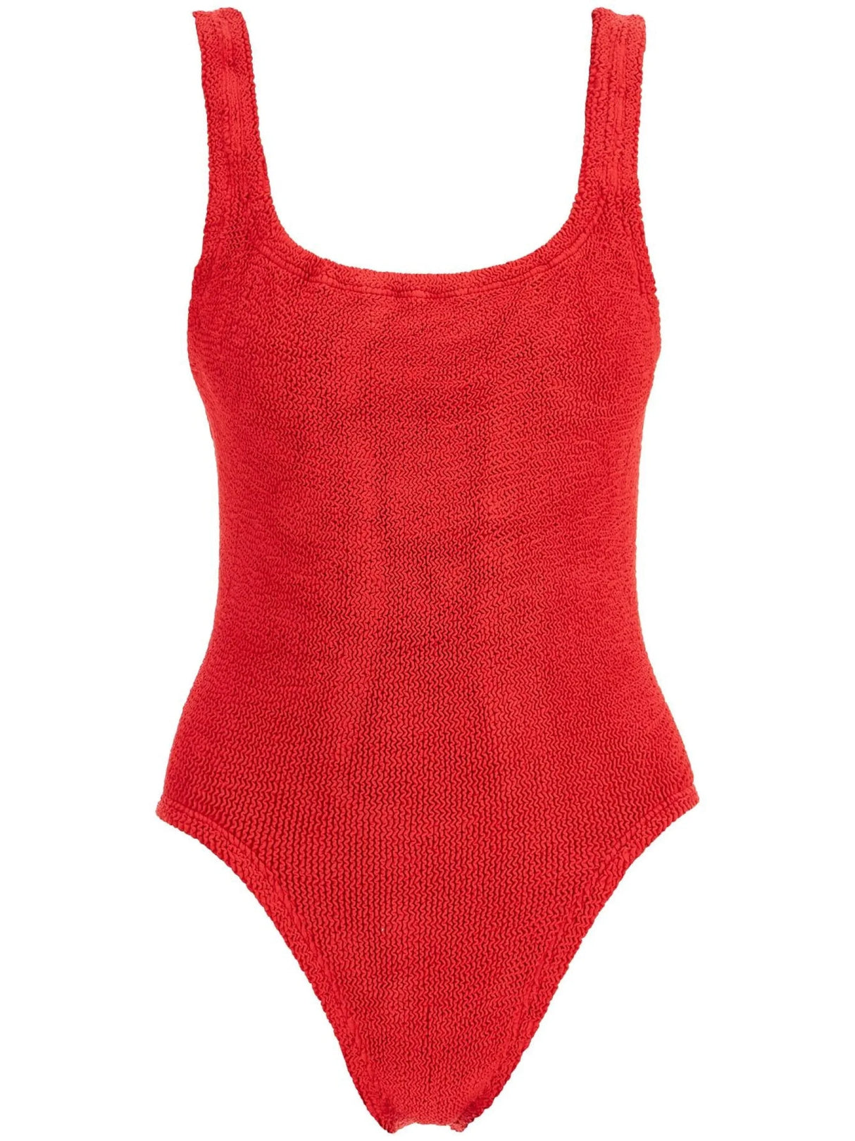 Square Neck Textured Swimsuit-Hunza G-JOHN JULIA