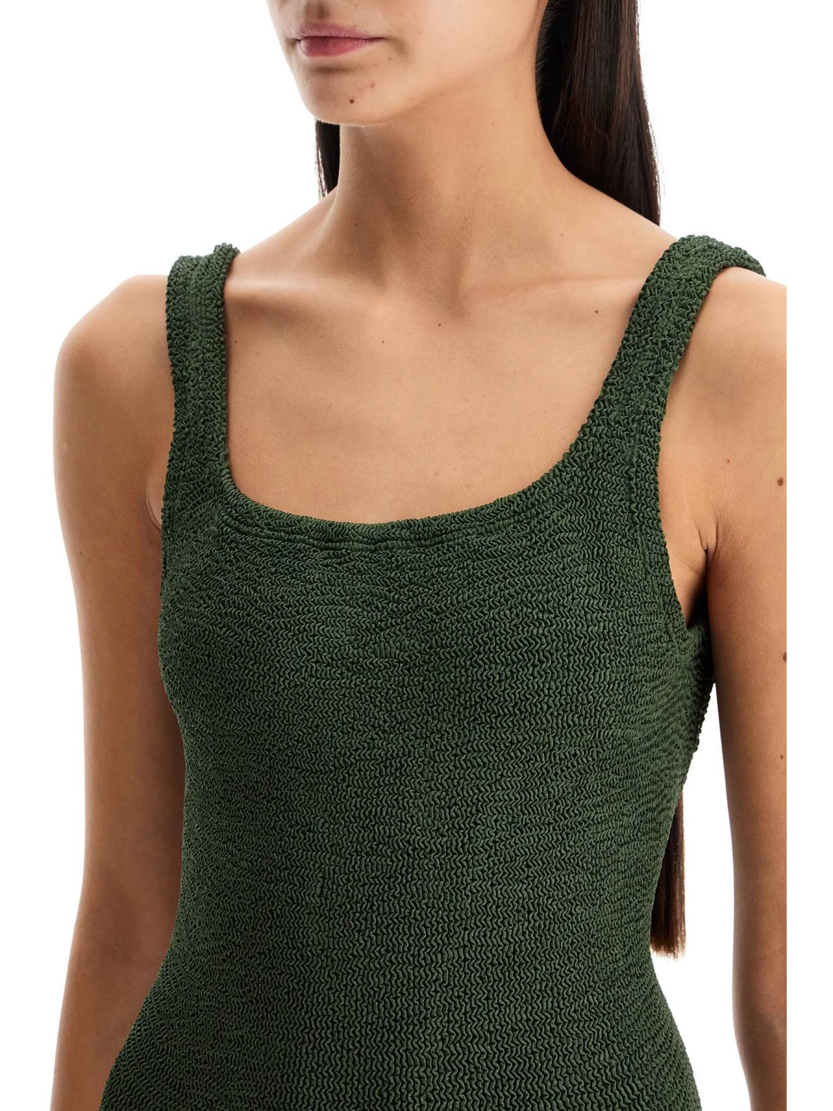 Square Neck Ribbed Swimsuit-Hunza G-JOHN JULIA