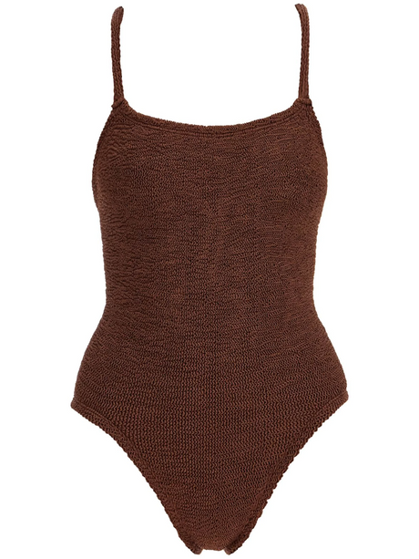 Square Neck Textured Swimsuit-Hunza G-JOHN JULIA