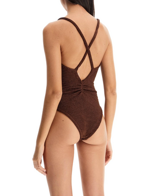 Square Neck Textured Swimsuit-Hunza G-JOHN JULIA