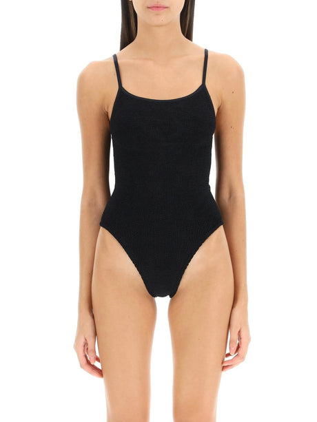 Square Neck Ribbed Swimsuit-HUNZA G-JOHN JULIA