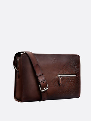 Journalier Xl Messenger Bag In Scritto Leather