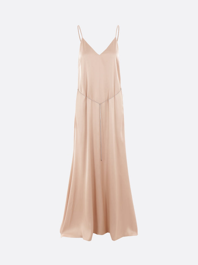 Satin Ruched Maxi Dress-FENDI-JOHN JULIA