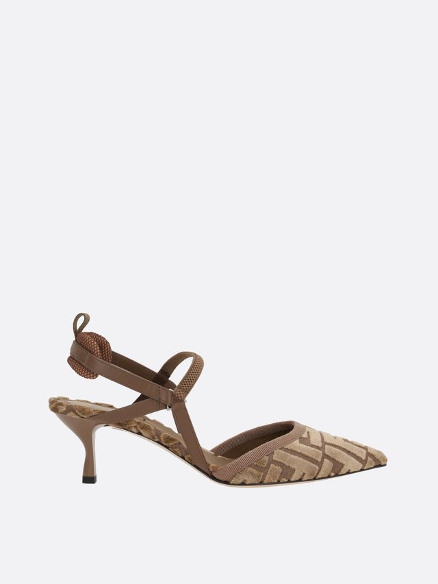 Colibrì Lite Slingbacks In Ff Jacquard Velvet-FENDI-JOHN JULIA