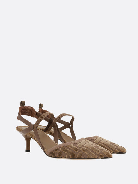 Colibrì Lite Slingbacks In Ff Jacquard Velvet-FENDI-JOHN JULIA