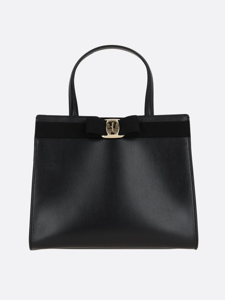 Vara Smooth Leather Tote Bag-Ferragamo-JOHN JULIA