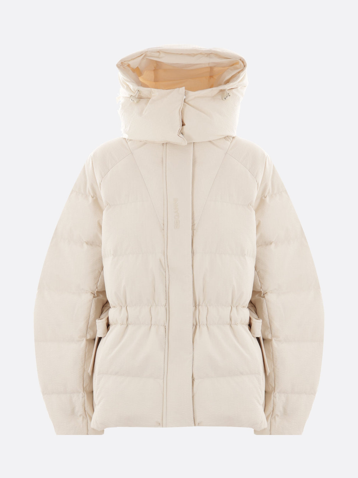 Oversize Seersucker Down Jacket-Ganni-JOHN JULIA