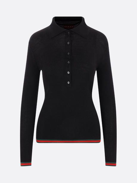 Polo Cashmere Silk Sweater-Gucci-JOHN JULIA