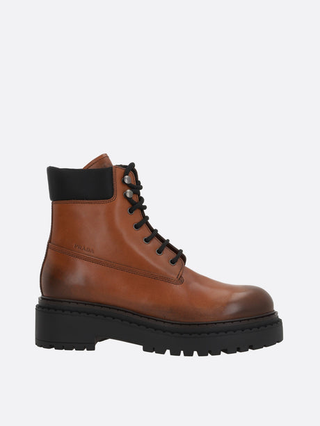 Vintage Leather And Re-nylon Combat Boots-PRADA-JOHN JULIA