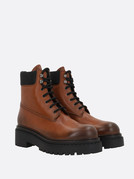 Vintage Leather And Re-nylon Combat Boots-PRADA-JOHN JULIA