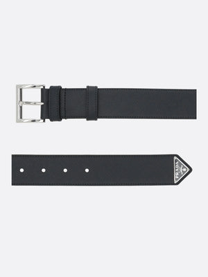 Logo-detailed Saffiano Leather Belt