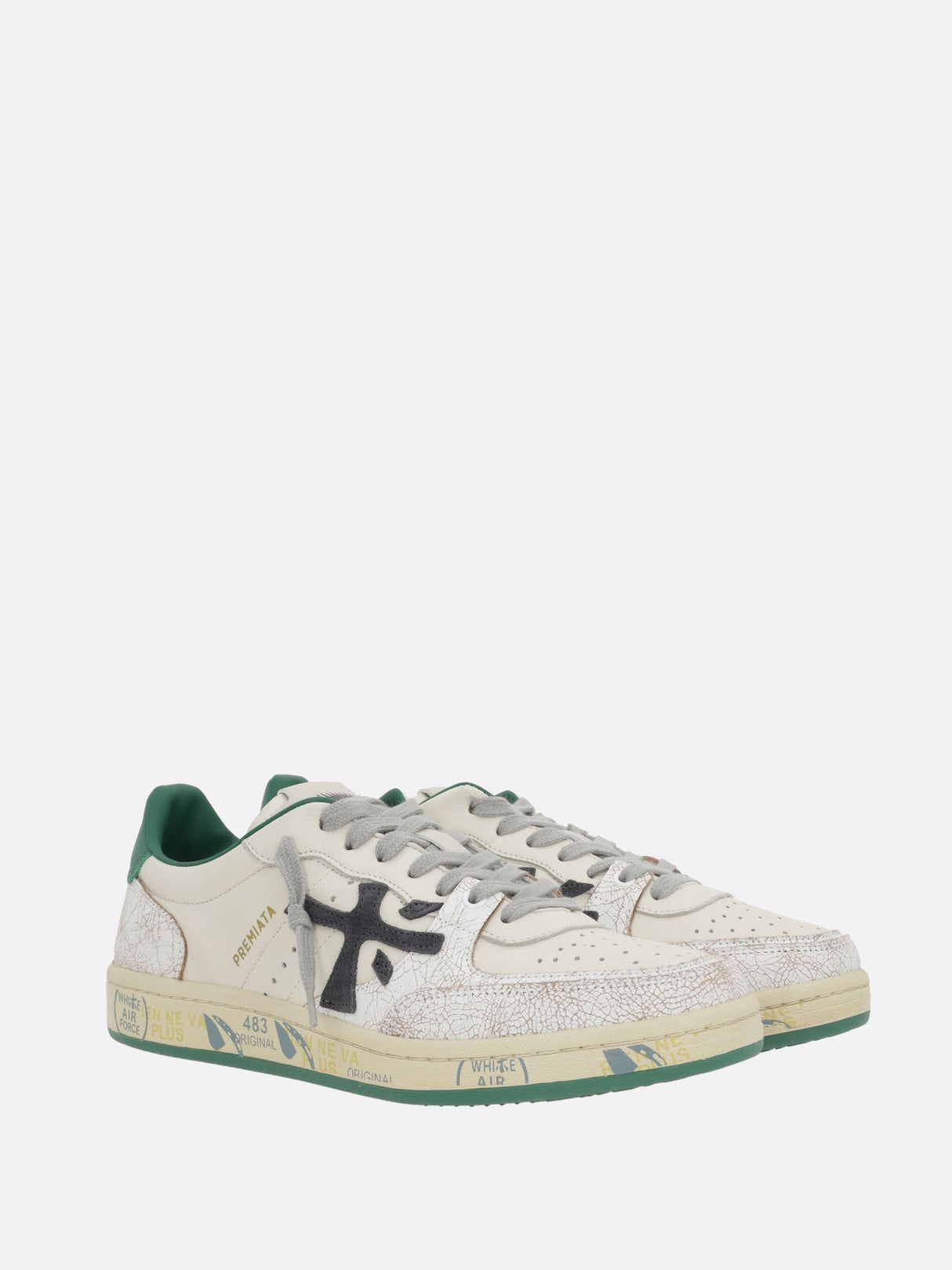 Bskt Clay Craquelé Leather Sneakers-Premiata-JOHN JULIA