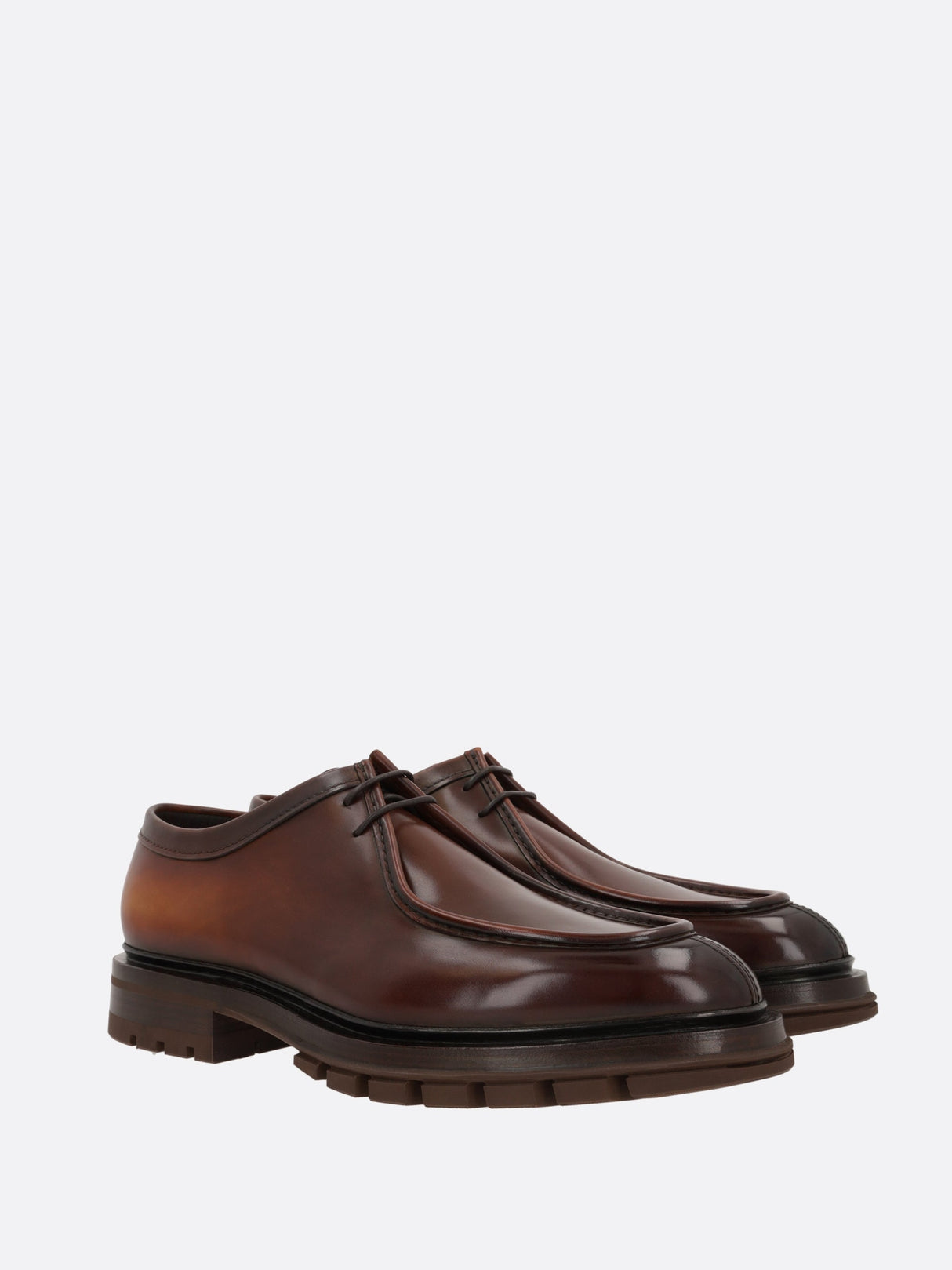 Emlyn Smooth Leather Derby Shoes-Santoni-JOHN JULIA