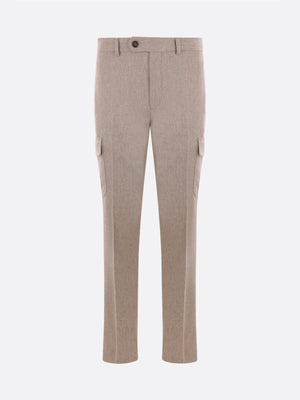 Wool And Cashmere Cargo Trousers-INCOTEX-JOHN JULIA