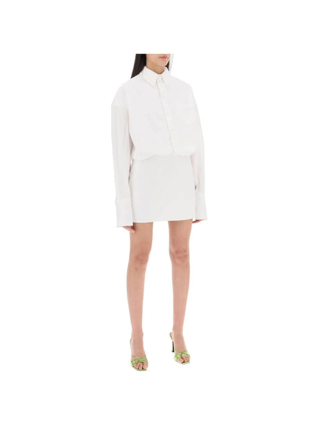 Layered Cotton Poplin Shirt Dress - Women > Clothing > Dresses > Mini