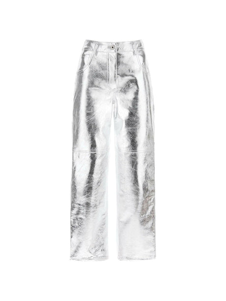 The Sterling Metallic Leather Pants INTERIOR JOHN JULIA.