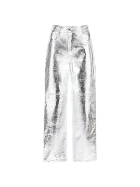 The Sterling Metallic Leather Pants INTERIOR JOHN JULIA.