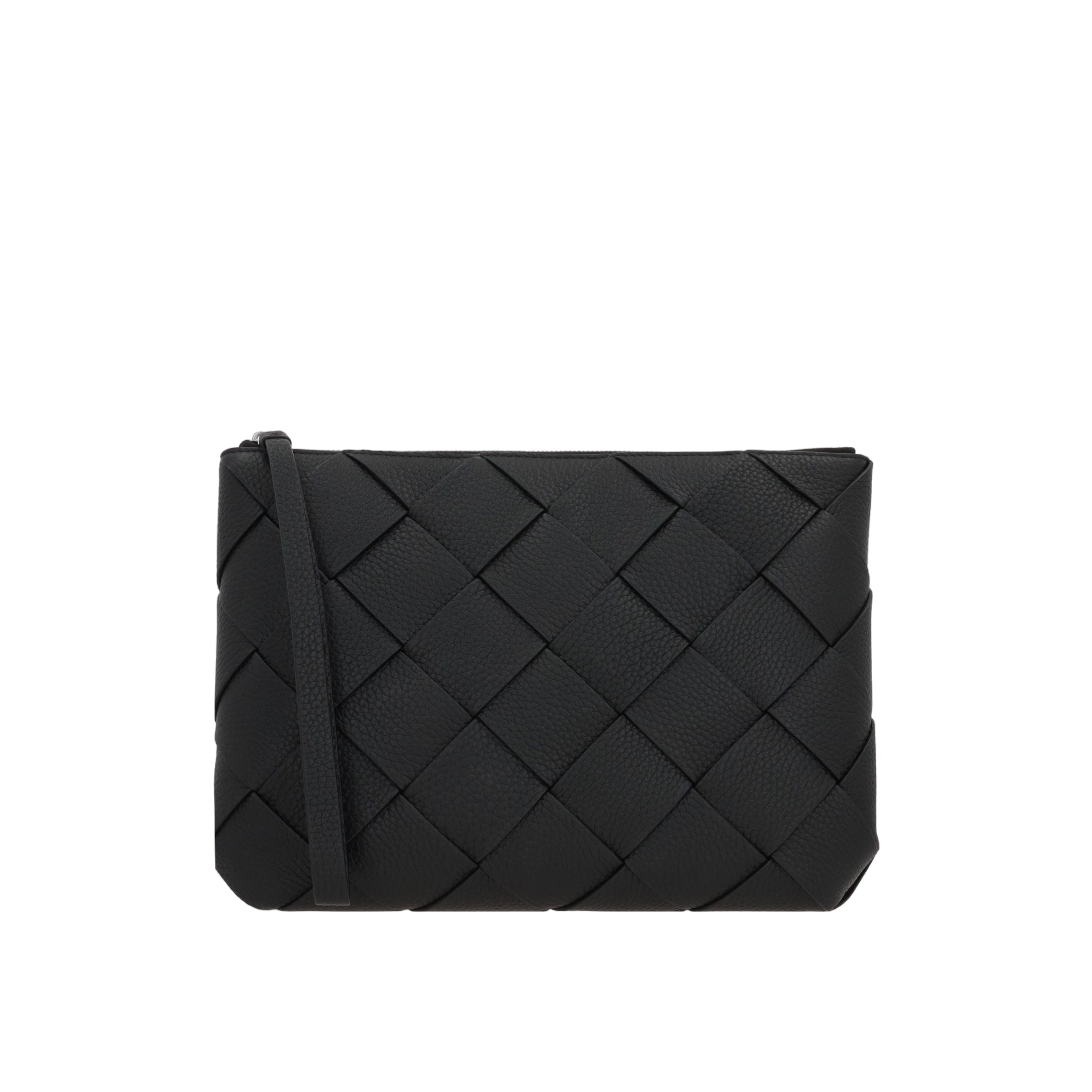 Intrecciato Leather Diago Large Clutch-BOTTEGA VENETA-JOHN JULIA