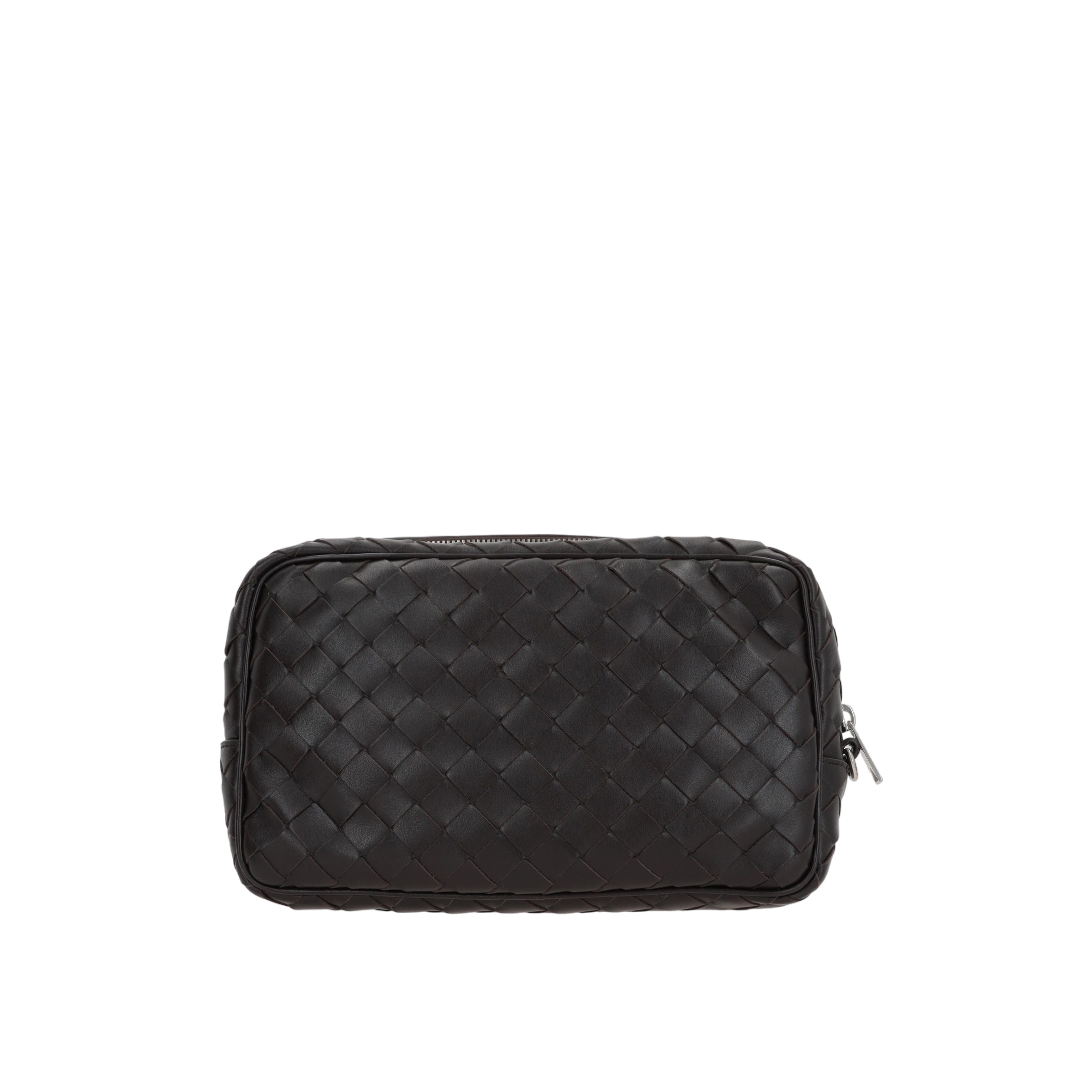 Intrecciato Leather Pouch-BOTTEGA VENETA-JOHN JULIA