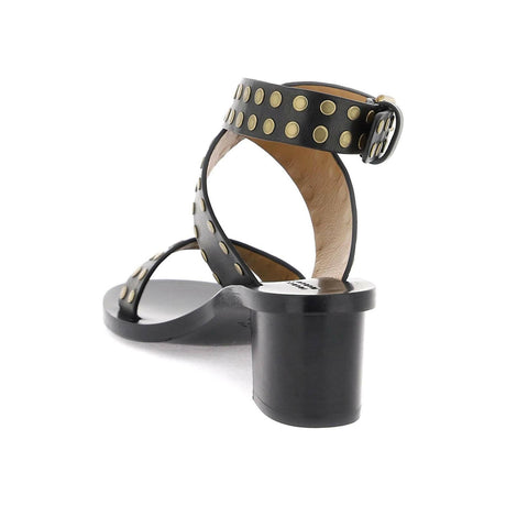 Black Studded Jillin Leather Sandals ISABEL MARANT JOHN JULIA.