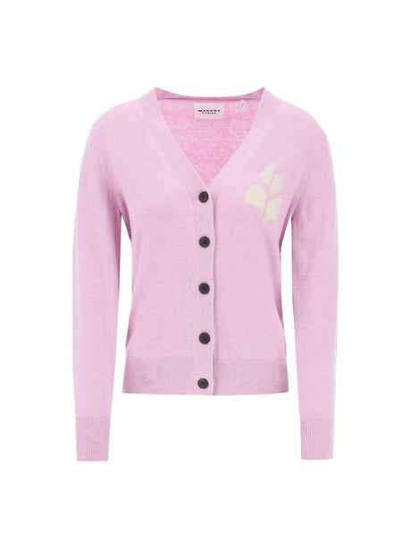 Lilac Karin Organic Intarsia Knit Cardigan MARANT ETOILE JOHN JULIA.