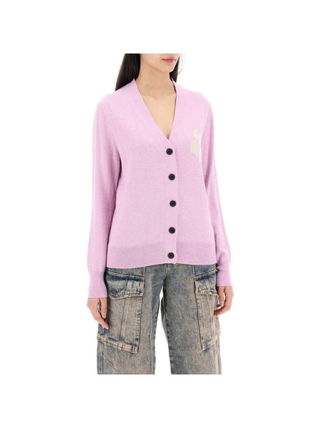 Lilac Karin Organic Intarsia Knit Cardigan MARANT ETOILE JOHN JULIA.