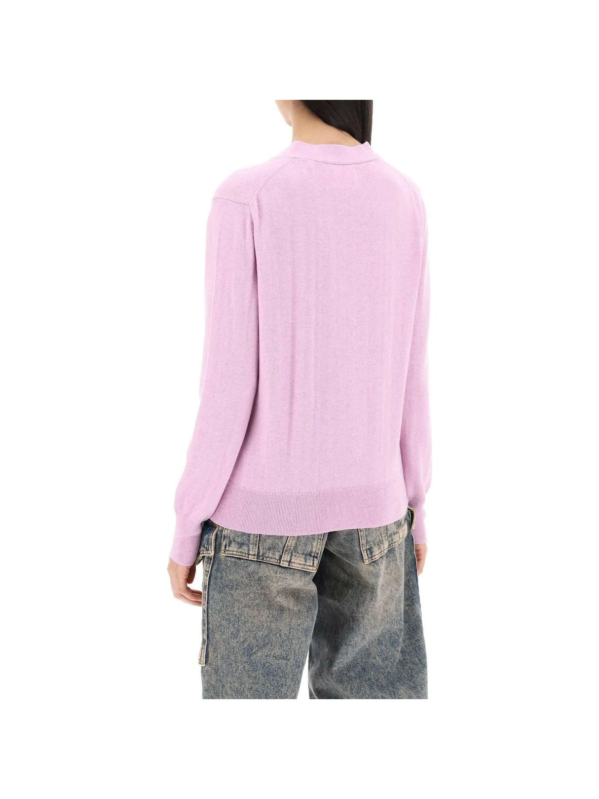 Lilac Karin Organic Intarsia Knit Cardigan MARANT ETOILE JOHN JULIA.