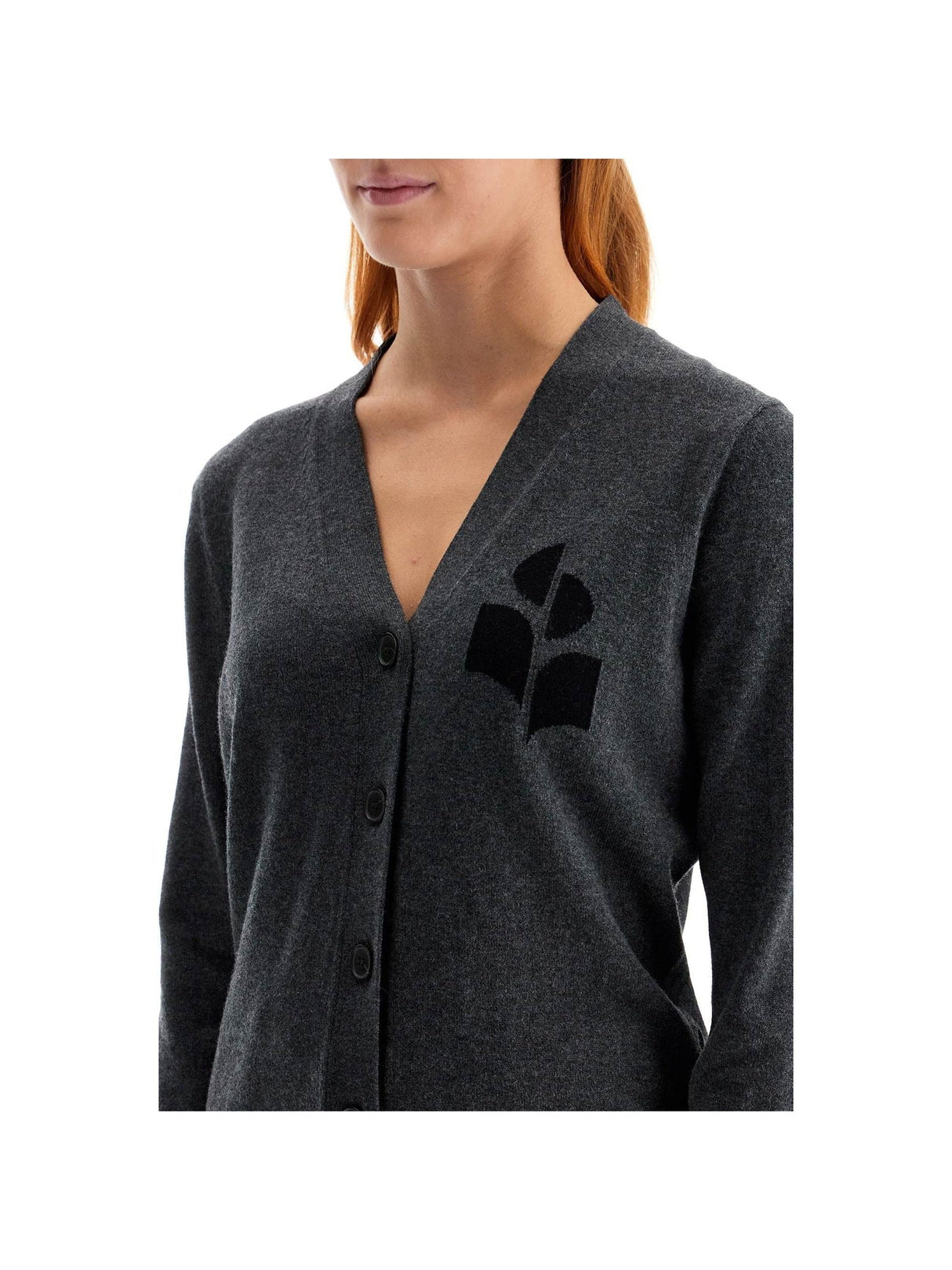 ISABEL MARANT ÉTOILE-Logo Intarsia Karin Cardigan-JOHN JULIA