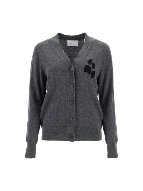 ISABEL MARANT ÉTOILE-Logo Intarsia Karin Cardigan-JOHN JULIA