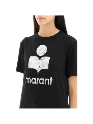 Zewel T-Shirt With Metallic Logo Print MARANT ETOILE JOHN JULIA.