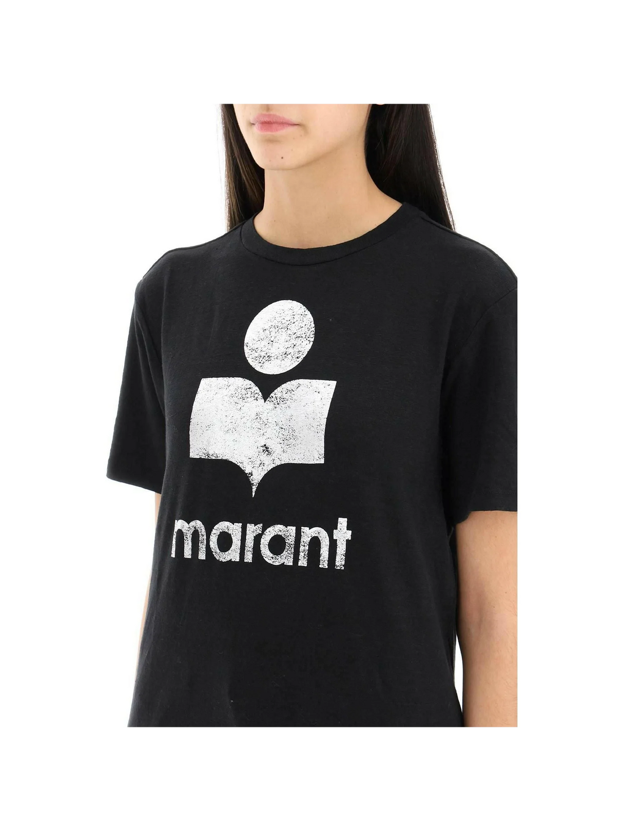 Zewel T-Shirt With Metallic Logo Print MARANT ETOILE JOHN JULIA.