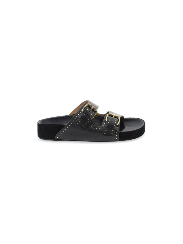 Lennyo Open-Toed Leather Sandals.