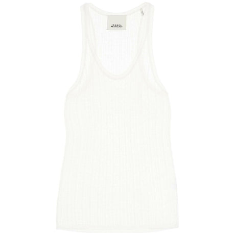 White Lightweight Ribbed Viscose-Blend Tank Top ISABEL MARANT JOHN JULIA.