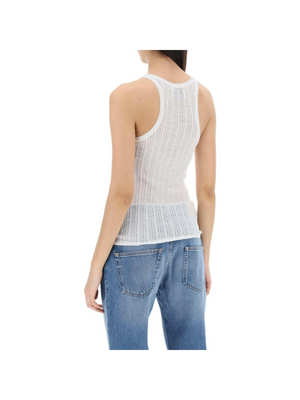 White Lightweight Ribbed Viscose-Blend Tank Top ISABEL MARANT JOHN JULIA.