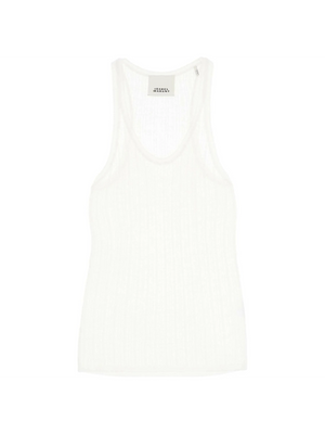 White Lightweight Ribbed Viscose-Blend Tank Top ISABEL MARANT JOHN JULIA.