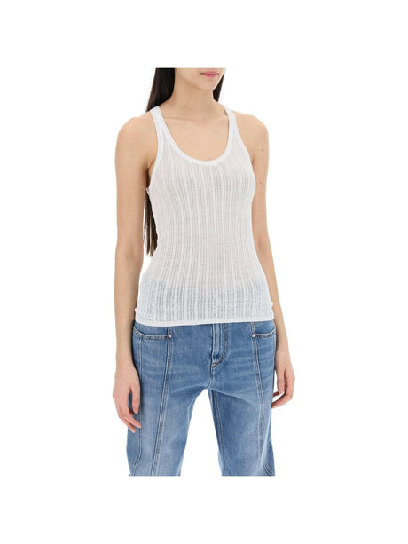 White Lightweight Ribbed Viscose-Blend Tank Top ISABEL MARANT JOHN JULIA.