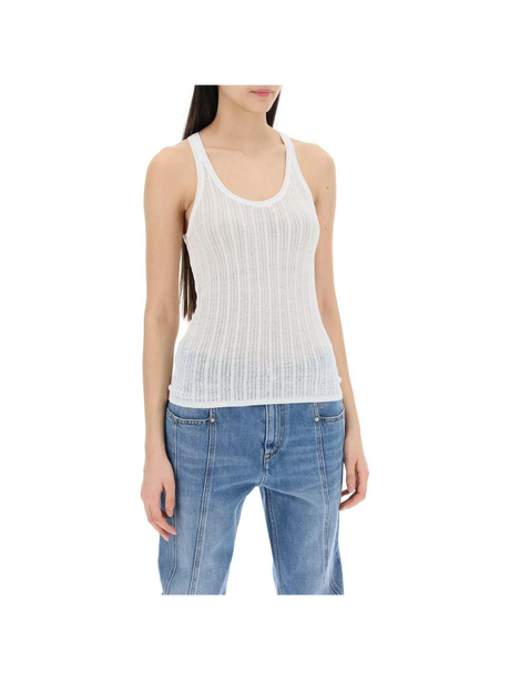 White Lightweight Ribbed Viscose-Blend Tank Top ISABEL MARANT JOHN JULIA.