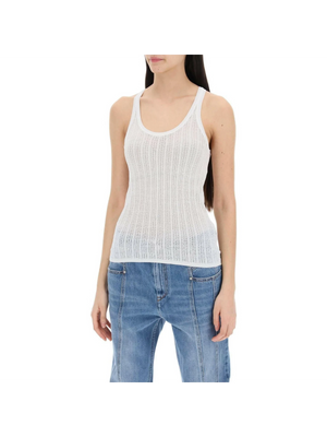 White Lightweight Ribbed Viscose-Blend Tank Top ISABEL MARANT JOHN JULIA.