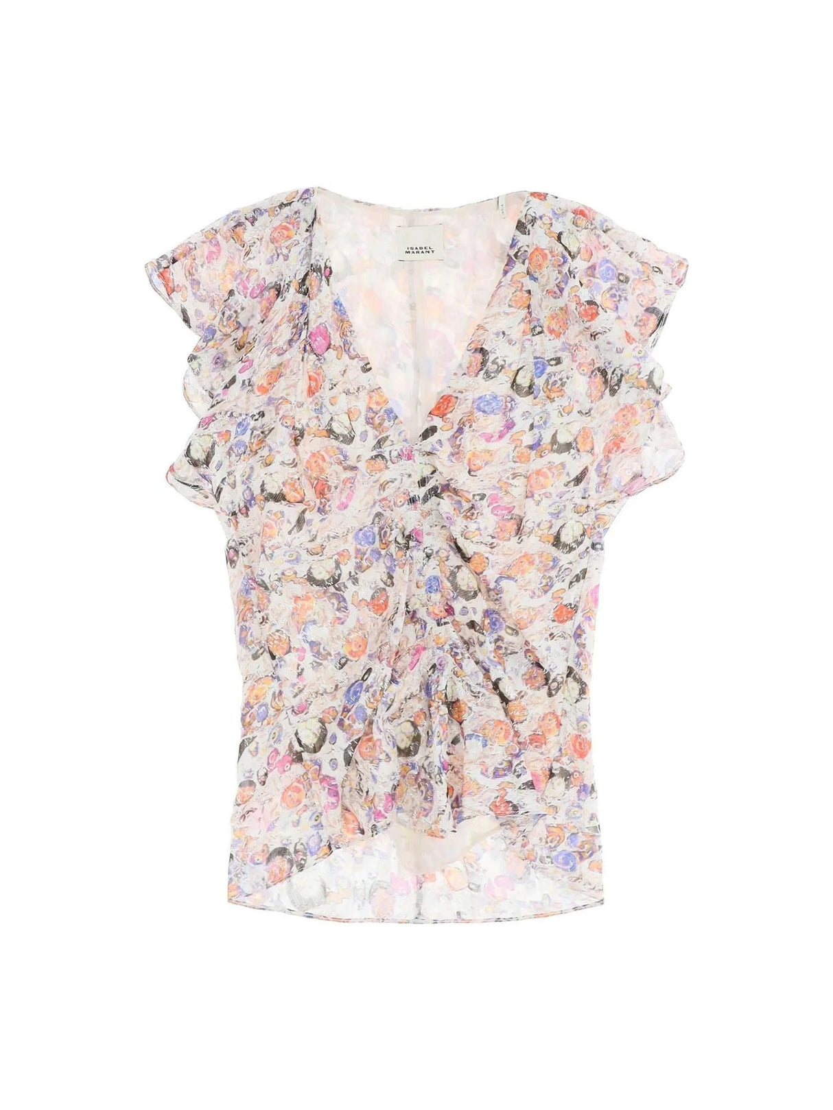 ISABEL MARANT-Lonea Silk-Blend Jacquard Top-JOHN JULIA