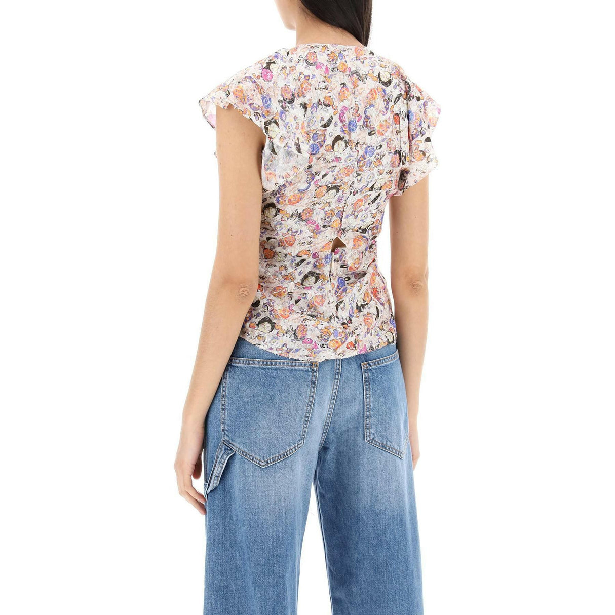 Lonea Silk-Blend Jacquard Top with Abstract Floral Print ISABEL MARANT JOHN JULIA.