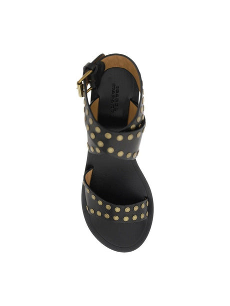 Black Studded Jillin Leather Sandals ISABEL MARANT JOHN JULIA.