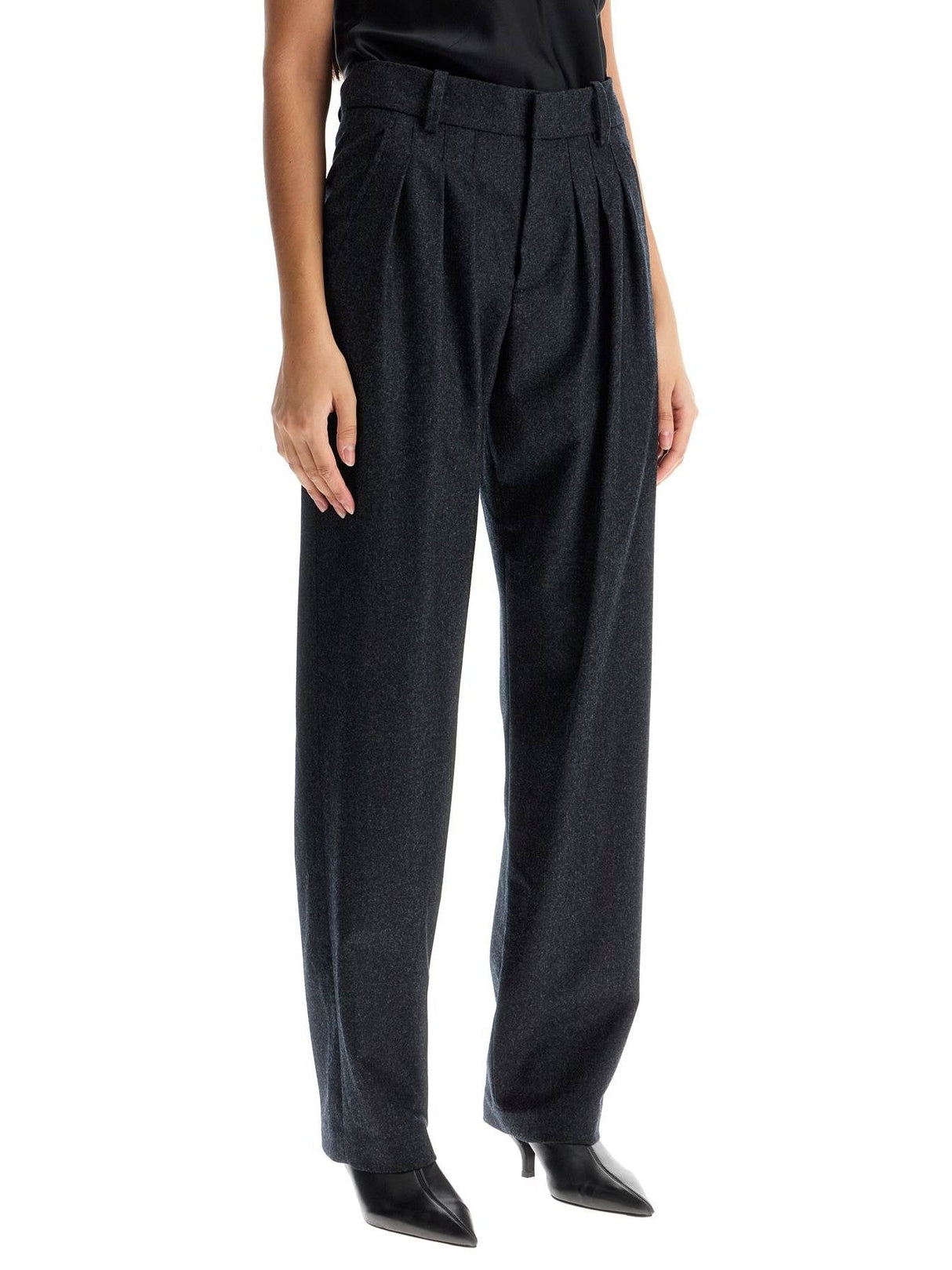 Casile Wool Flannel Trousers In Nine