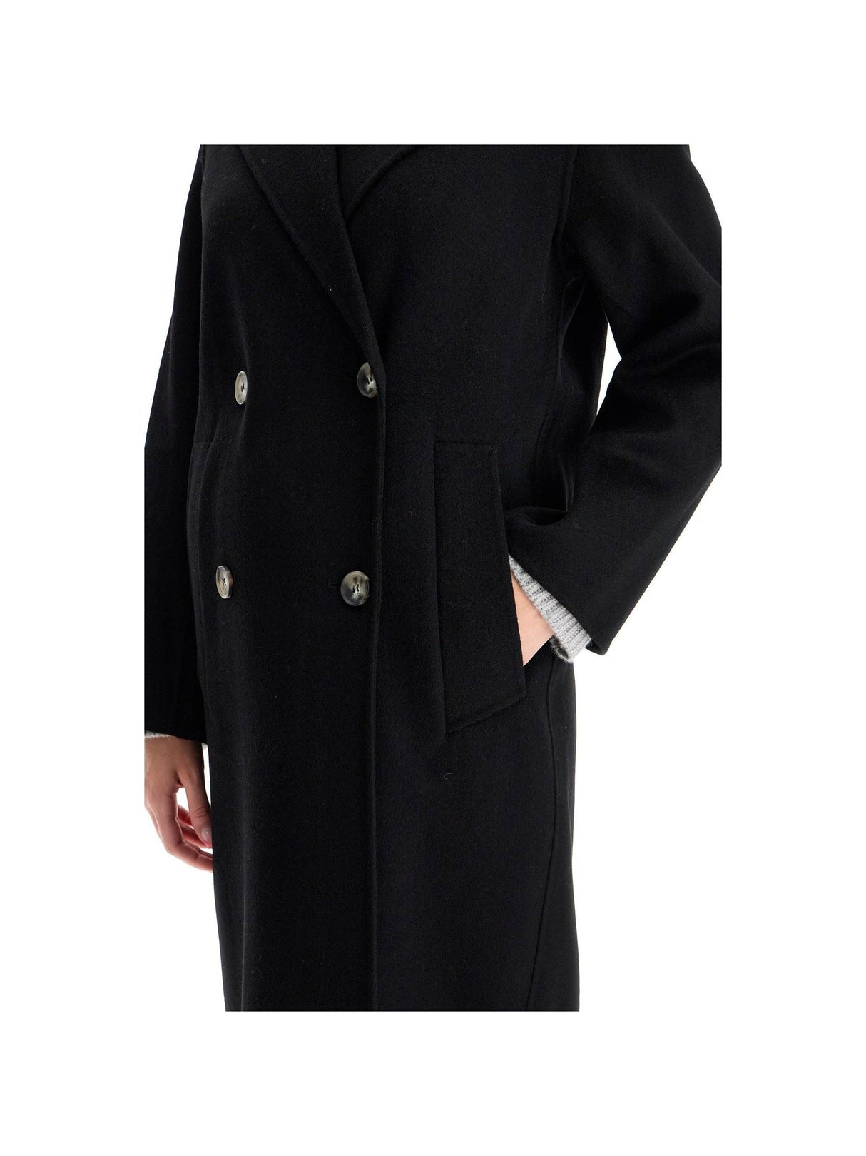 Double-Breasted Wool Coat Hand-Stitched Soft RWS Certified Wool