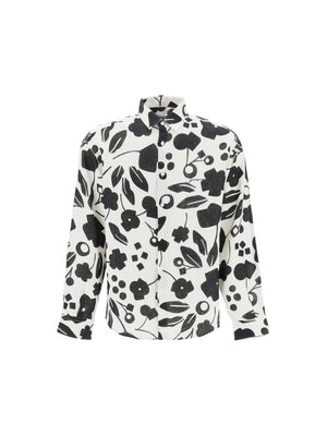 Black and White Floral Linen Shirt JACQUEMUS JOHN JULIA.