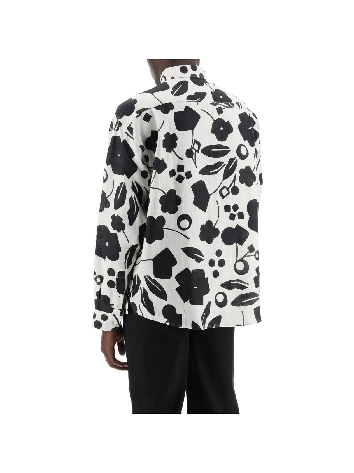 Black and White Floral Linen Shirt JACQUEMUS JOHN JULIA.