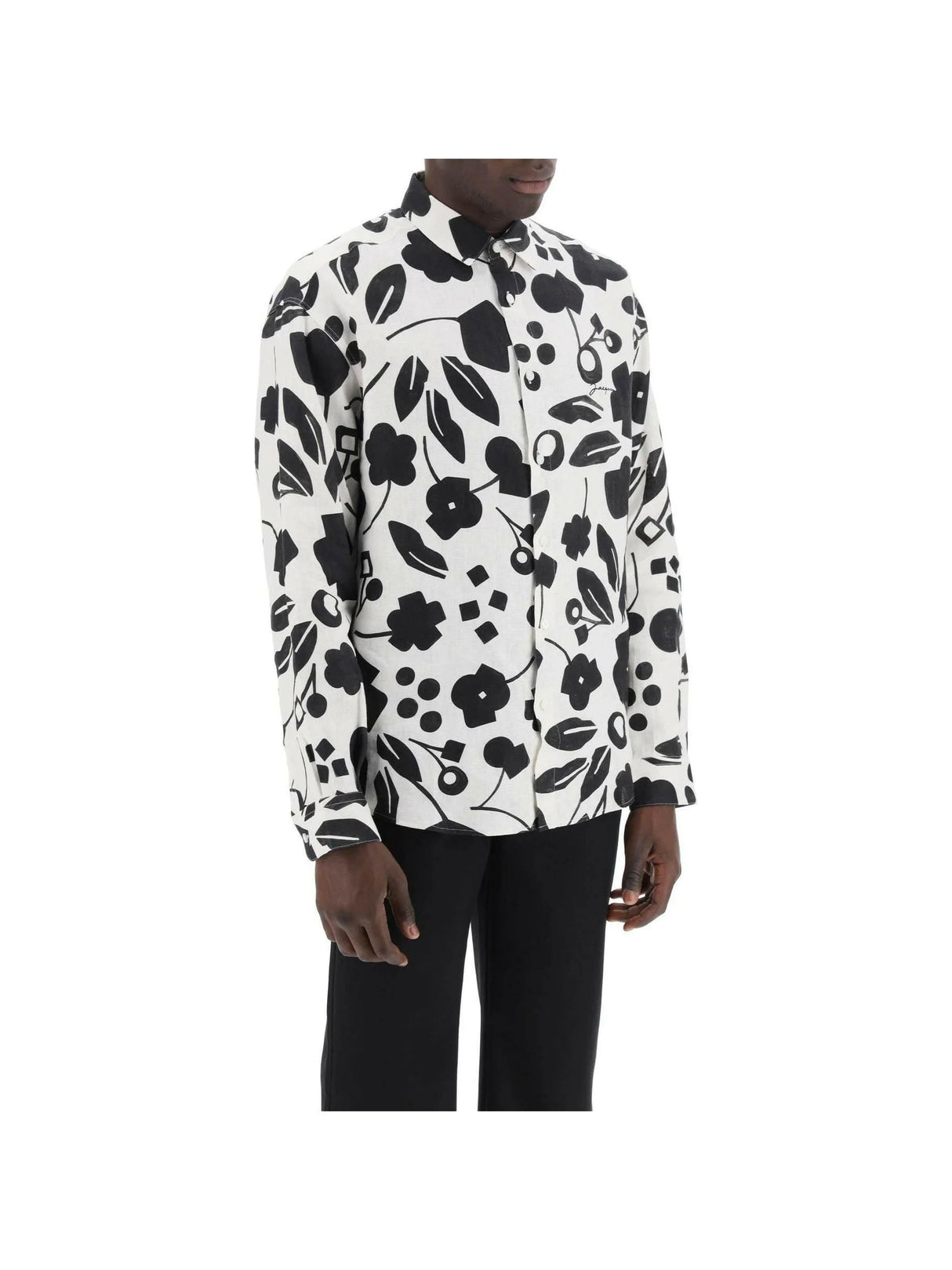 Black and White Floral Linen Shirt JACQUEMUS JOHN JULIA.