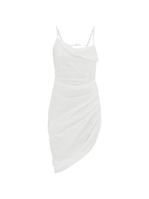 Asymmetric Draped Mini Dress