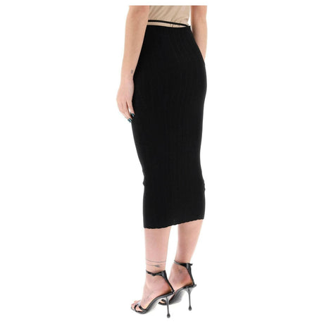 Black La jupe Pralù Knit Midi Skirt JACQUEMUS JOHN JULIA.