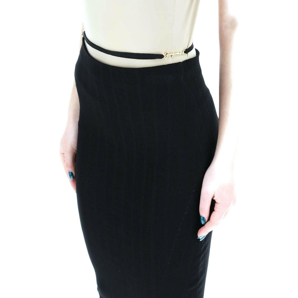 Black La jupe Pralù Knit Midi Skirt JACQUEMUS JOHN JULIA.