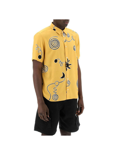 Yellow 'La Chemise Melo' Short-Sleeve Printed Shirt in Arty Spiral JACQUEMUS JOHN JULIA.